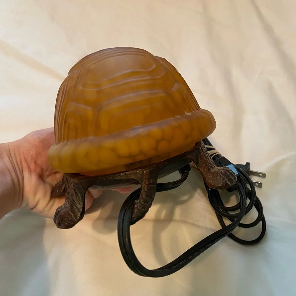 METAL AMBER TURTLE LAMP - Picture 12 of 14